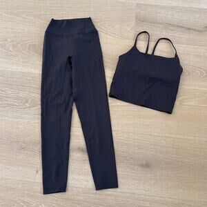 Elite Eleven Workout Set Top & Leggings Luna Size XS Charcoal Gray